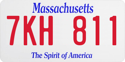MA license plate 7KH811