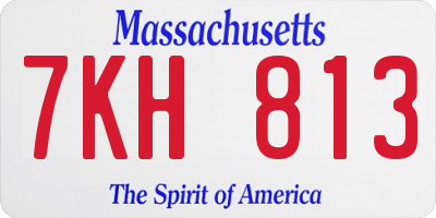 MA license plate 7KH813