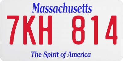 MA license plate 7KH814