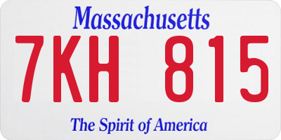 MA license plate 7KH815