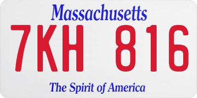 MA license plate 7KH816