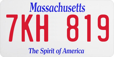 MA license plate 7KH819