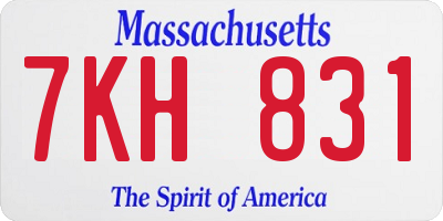 MA license plate 7KH831