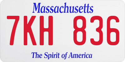 MA license plate 7KH836