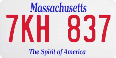 MA license plate 7KH837