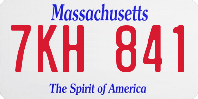MA license plate 7KH841