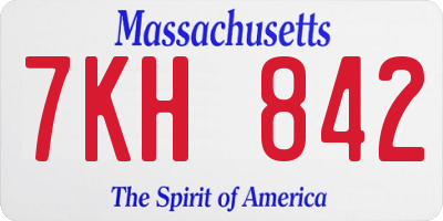 MA license plate 7KH842