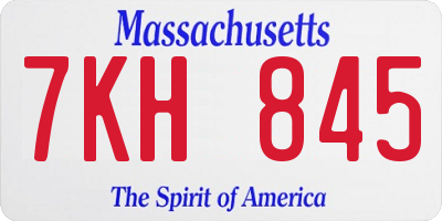 MA license plate 7KH845