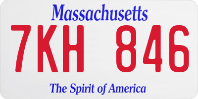 MA license plate 7KH846