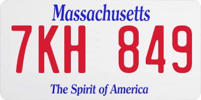MA license plate 7KH849