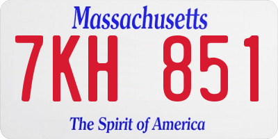 MA license plate 7KH851