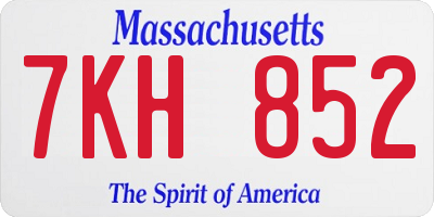 MA license plate 7KH852