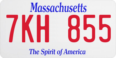 MA license plate 7KH855