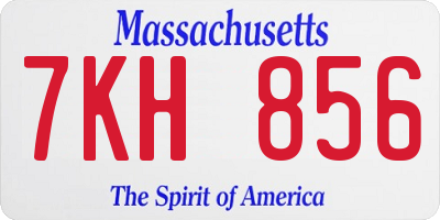 MA license plate 7KH856