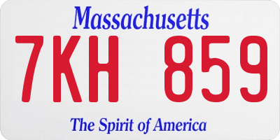 MA license plate 7KH859