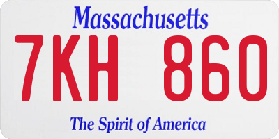 MA license plate 7KH860