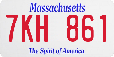 MA license plate 7KH861