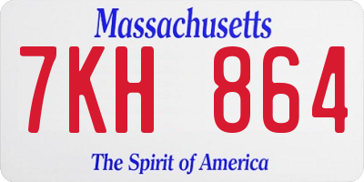 MA license plate 7KH864