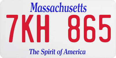 MA license plate 7KH865