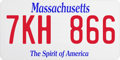 MA license plate 7KH866