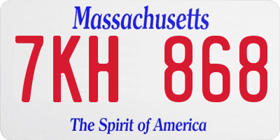 MA license plate 7KH868