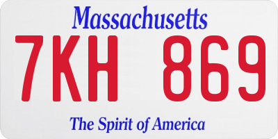 MA license plate 7KH869