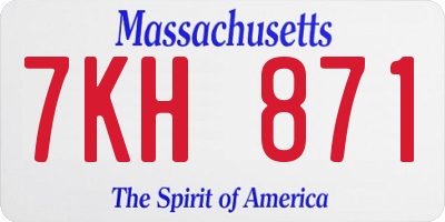 MA license plate 7KH871
