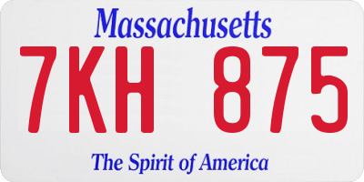 MA license plate 7KH875