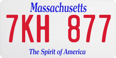 MA license plate 7KH877