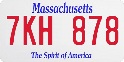 MA license plate 7KH878