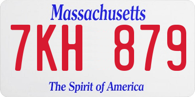 MA license plate 7KH879