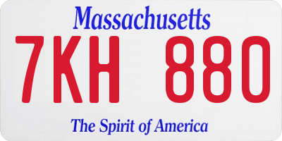MA license plate 7KH880