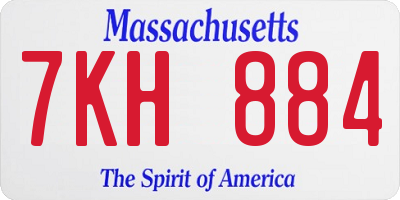 MA license plate 7KH884