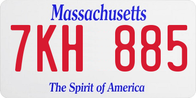 MA license plate 7KH885