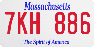 MA license plate 7KH886