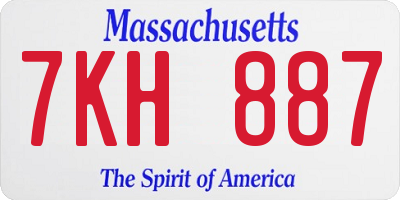 MA license plate 7KH887