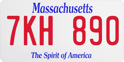 MA license plate 7KH890