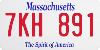 MA license plate 7KH891