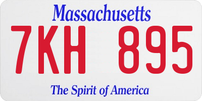 MA license plate 7KH895