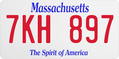 MA license plate 7KH897