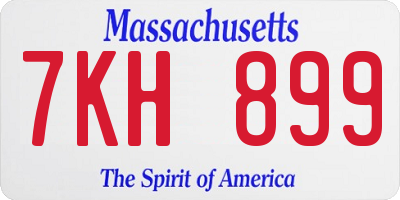MA license plate 7KH899