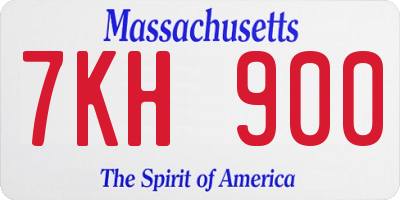 MA license plate 7KH900