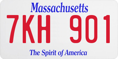 MA license plate 7KH901