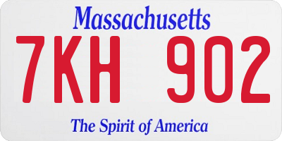 MA license plate 7KH902