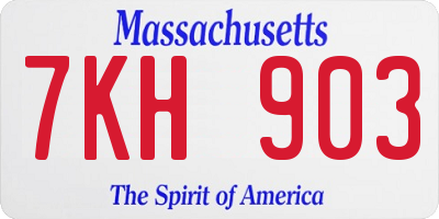 MA license plate 7KH903