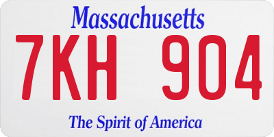 MA license plate 7KH904