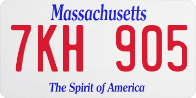 MA license plate 7KH905