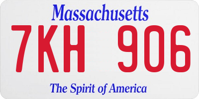 MA license plate 7KH906