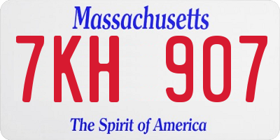 MA license plate 7KH907