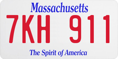 MA license plate 7KH911
